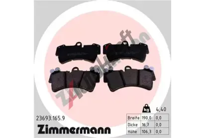 ZIMMERMANN Sada brzdovch destiek ZIM 23693.165.9, 23693.165.9