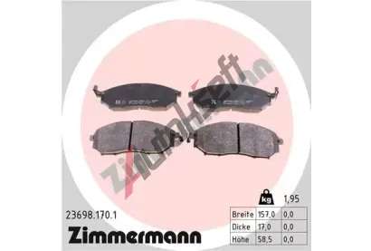 ZIMMERMANN Sada brzdovch destiek ZIM 23698.170.1, 23698.170.1