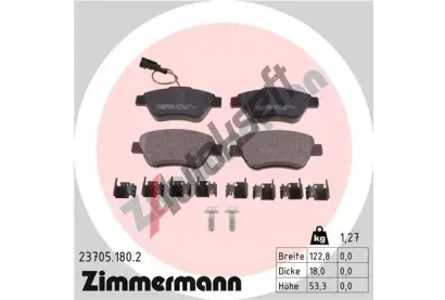 ZIMMERMANN Sada brzdových destiček ZIM 23705.180.2, 23705.180.2 ZIMMERMANN Sada brzdových destiček ZIM 23705.180.2, 23705.180.2
