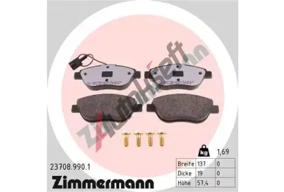 ZIMMERMANN Sada brzdovch destiek rd:z ZIM 23708.990.1, 23708.990.1