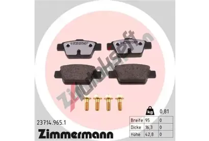 ZIMMERMANN Sada brzdovch destiek rd:z ZIM 23714.965.1, 23714.965.1