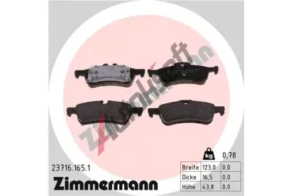ZIMMERMANN Sada brzdov�ch desti�ek - kotou�ov� brzda ZIM 23716.165.1, 23716.165.1