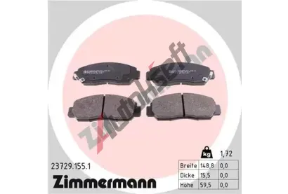 ZIMMERMANN Sada brzdovch destiek - kotouov brzda ZIM 23729.155.1, 23729.155.1