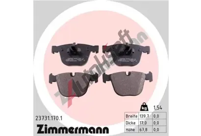 ZIMMERMANN Sada brzdových destiček - kotoučová brzda ZIM 23731.170.1, 23731.170.1 ZIMMERMANN Sada brzdových destiček - kotoučová brzda ZIM 23731.170.1, 23731.170.1