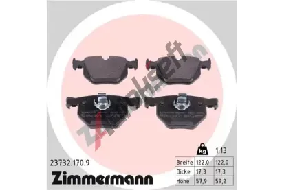 ZIMMERMANN Sada brzdovch destiek ZIM 23732.170.9, 23732.170.9