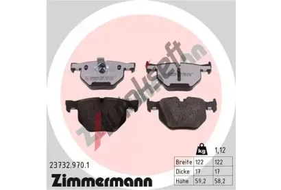ZIMMERMANN Sada brzdovch destiek rd:z ZIM 23732.970.1, 23732.970.1