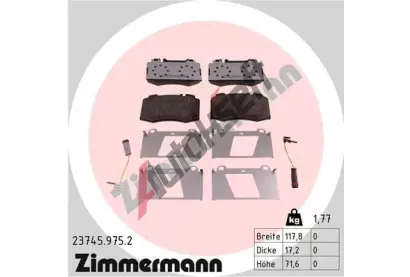 ZIMMERMANN Sada brzdových destiček rd:z ZIM 23745.975.2, 23745.975.2  ZIMMERMANN Sada brzdových destiček rd:z ZIM 23745.975.2, 23745.975.2