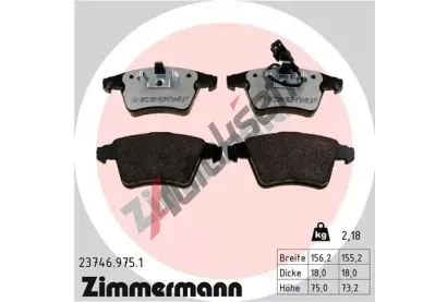 ZIMMERMANN Sada brzdovch destiek rd:z ZIM 23746.975.1, 23746.975.1