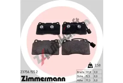 ZIMMERMANN Sada brzdovch destiek ZIM 23756.155.2, 23756.155.2
