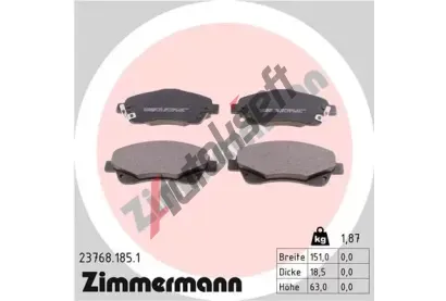 ZIMMERMANN Sada brzdových destiček - kotoučová brzda ZIM 23768.185.1, 23768.185.1  ZIMMERMANN Sada brzdových destiček - kotoučová brzda ZIM 23768.185.1, 23768.185.1