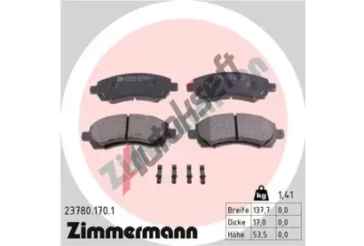 ZIMMERMANN Sada brzdových destiček - kotoučová brzda ZIM 23780.170.1, 23780.170.1 ZIMMERMANN Sada brzdových destiček - kotoučová brzda ZIM 23780.170.1, 23780.170.1