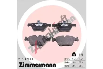 ZIMMERMANN Sada brzdovch destiek - kotouov brzda ZIM 23793.200.1, 23793.200.1