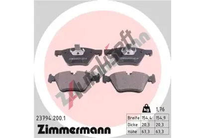 ZIMMERMANN Sada brzdovch destiek - kotouov brzda ZIM 23794.200.1, 23794.200.1