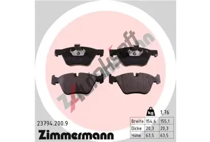 ZIMMERMANN Sada brzdovch destiek ZIM 23794.200.9, 23794.200.9