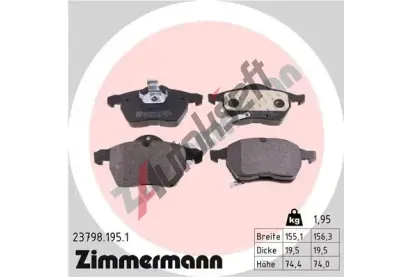 ZIMMERMANN Sada brzdovch destiek - kotouov brzda ZIM 23798.195.1, 23798.195.1