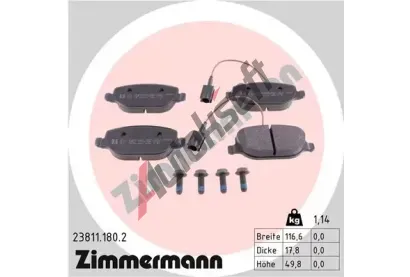ZIMMERMANN Sada brzdovch destiek ZIM 23811.180.2, 23811.180.2