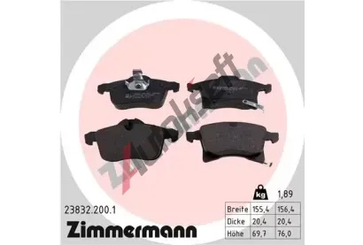 ZIMMERMANN Sada brzdovch destiek - kotouov brzda ZIM 23832.200.1, 23832.200.1