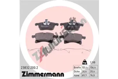 ZIMMERMANN Sada brzdovch destiek ZIM 23832.200.2, 23832.200.2