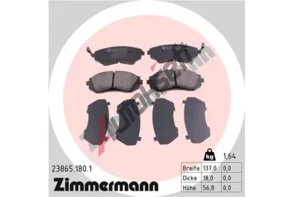 ZIMMERMANN Sada brzdov�ch desti�ek - kotou�ov� brzda ZIM 23865.180.1, 23865.180.1