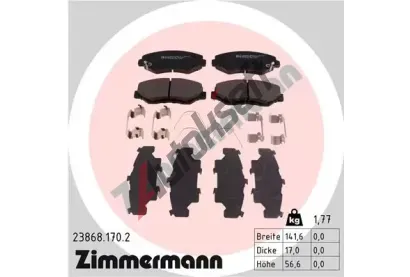 ZIMMERMANN Sada brzdovch destiek ZIM 23868.170.2, 23868.170.2