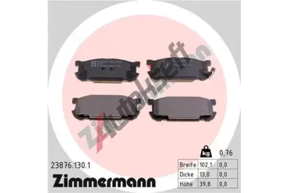 ZIMMERMANN Sada brzdovch destiek - kotouov brzda ZIM 23876.130.1, 23876.130.1
