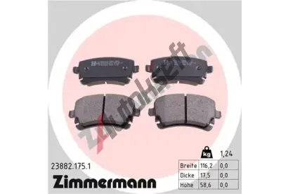 ZIMMERMANN Sada brzdovch destiek - kotouov brzda ZIM 23882.175.1, 23882.175.1
