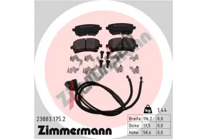 ZIMMERMANN Sada brzdovch destiek ZIM 23883.175.2, 23883.175.2