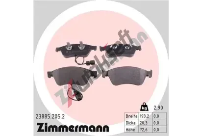 ZIMMERMANN Sada brzdovch destiek ZIM 23885.205.2, 23885.205.2