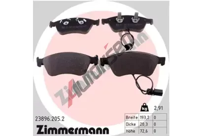 ZIMMERMANN Sada brzdovch destiek ZIM 23896.205.2, 23896.205.2