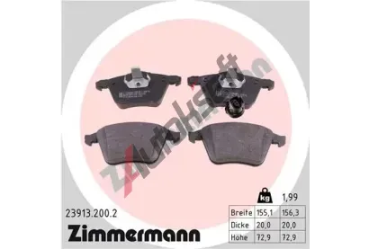 ZIMMERMANN Sada brzdovch destiek ZIM 23913.200.2, 23913.200.2