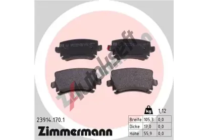 ZIMMERMANN Sada brzdovch destiek - kotouov brzda ZIM 23914.170.1, 23914.170.1