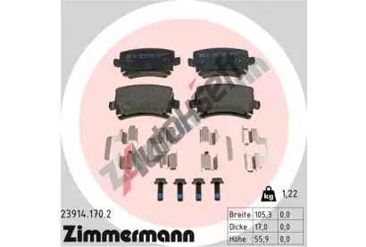 ZIMMERMANN Sada brzdovch destiek ZIM 23914.170.2, 23914.170.2