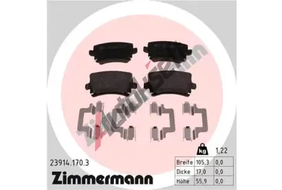 ZIMMERMANN Sada brzdovch destiek ZIM 23914.170.3, 23914.170.3