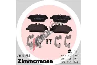 ZIMMERMANN Sada brzdových destiček ZIM 23915.175.3, 23915.175.3  ZIMMERMANN Sada brzdových destiček ZIM 23915.175.3, 23915.175.3
