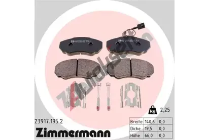ZIMMERMANN Sada brzdovch destiek ZIM 23917.195.2, 23917.195.2