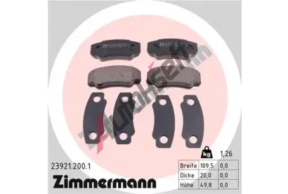 ZIMMERMANN Sada brzdových destiček - kotoučová brzda ZIM 23921.200.1, 23921.200.1 ZIMMERMANN Sada brzdových destiček - kotoučová brzda ZIM 23921.200.1, 23921.200.1