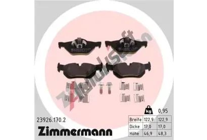 ZIMMERMANN Sada brzdovch destiek kotouov brzdy ZIM 23926.170.2, 23926.170.2