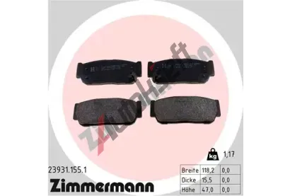 ZIMMERMANN Sada brzdovch destiek ZIM 23931.155.1, 23931.155.1