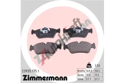 ZIMMERMANN Sada brzdovch destiek - kotouov brzda ZIM 23935.175.1, 23935.175.1
