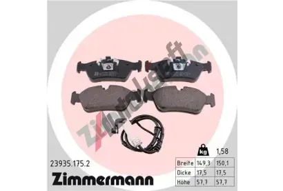 ZIMMERMANN Sada brzdovch destiek kotouov brzdy ZIM 23935.175.2, 23935.175.2