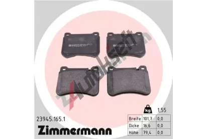 ZIMMERMANN Sada brzdovch destiek - kotouov brzda ZIM 23945.165.1, 23945.165.1