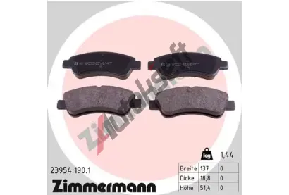 ZIMMERMANN Sada brzdovch destiek ZIM 23954.190.1, 23954.190.1