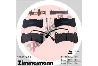 ZIMMERMANN Sada brzdovch destiek ZIM 23955.160.2, 23955.160.2