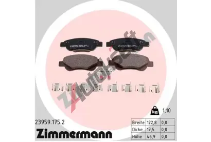 ZIMMERMANN Sada brzdovch destiek ZIM 23959.175.2, 23959.175.2