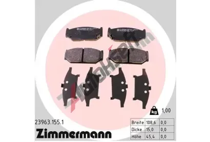 ZIMMERMANN Sada brzdovch destiek ZIM 23963.155.1, 23963.155.1