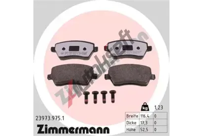 ZIMMERMANN Sada brzdových destiček rd:z ZIM 23973.975.1, 23973.975.1  ZIMMERMANN Sada brzdových destiček rd:z ZIM 23973.975.1, 23973.975.1