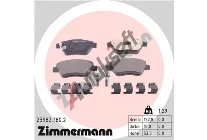 ZIMMERMANN Sada brzdovch destiek ZIM 23982.180.2, 23982.180.2