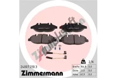 ZIMMERMANN Sada brzdovch destiek ZIM 24007.210.3, 24007.210.3