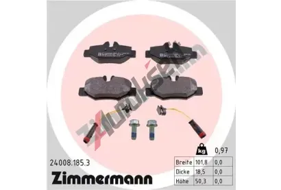ZIMMERMANN Sada brzdovch destiek ZIM 24008.185.3, 24008.185.3