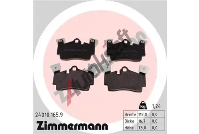 ZIMMERMANN Sada brzdovch destiek - kotouov brzda ZIM 24010.165.9, 24010.165.9